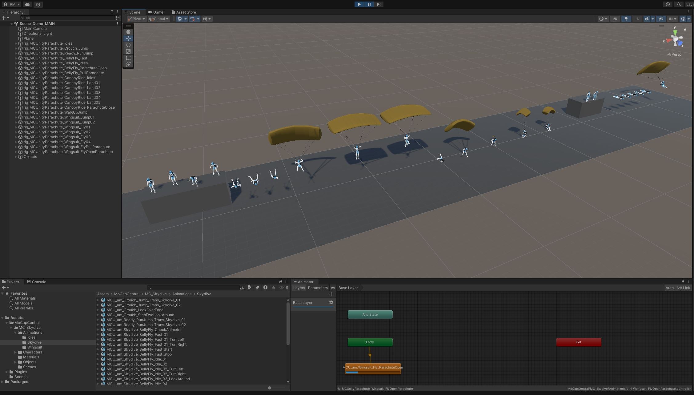 Mocap Animation Software Animation Pack - Skydive – MoCap Central