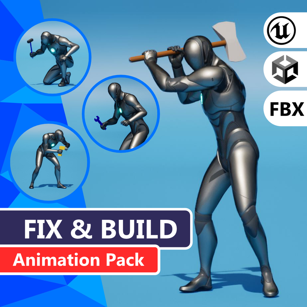 Fix & Build Pack - 151 Crafting & Repair Motion Captured Animations for ...